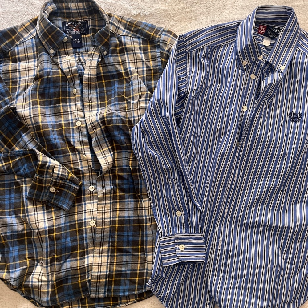 Plaid and Striped Kids Button Down Shirts